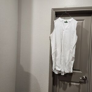 For Cynthia White Sleeveless V-Neck Sundress